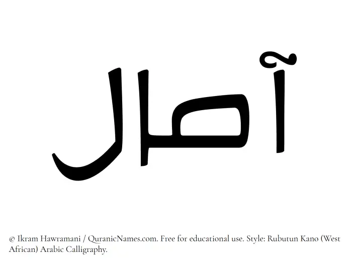 The Muslim name Aasal written in Rubutun Kano calligraphic script