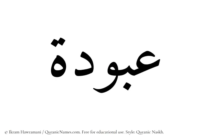 The Muslim name Abudah written in Quranic naskh script