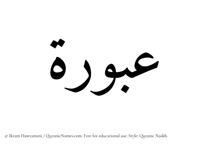 The Muslim name Aburah written in Quranic naskh script