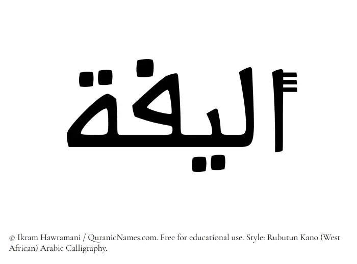 The Muslim name Aleefa written in Rubutun Kano calligraphic script
