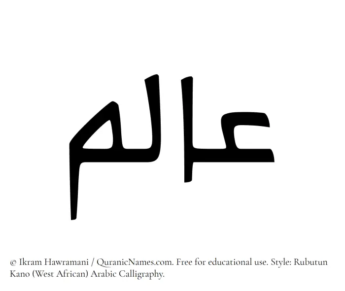 The Muslim name Alim written in Rubutun Kano calligraphic script