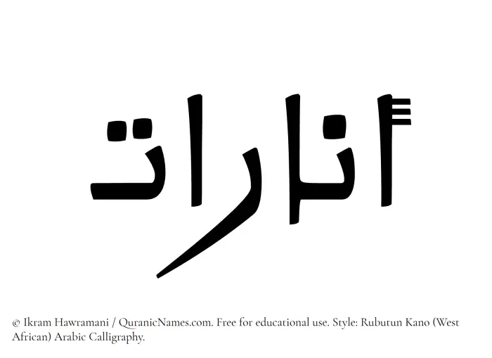 The Muslim name Anarat written in Rubutun Kano calligraphic script