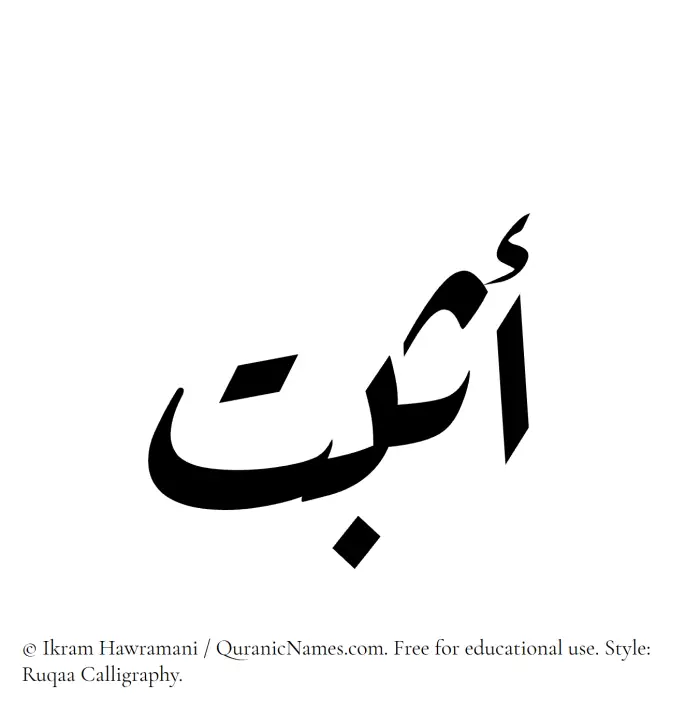 The Muslim name Asbat written in Ruqaa calligraphic script