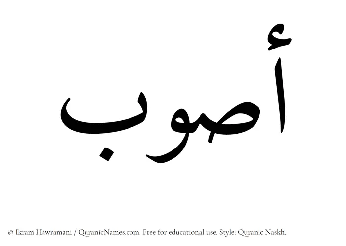The Muslim name Aswab written in Quranic naskh script