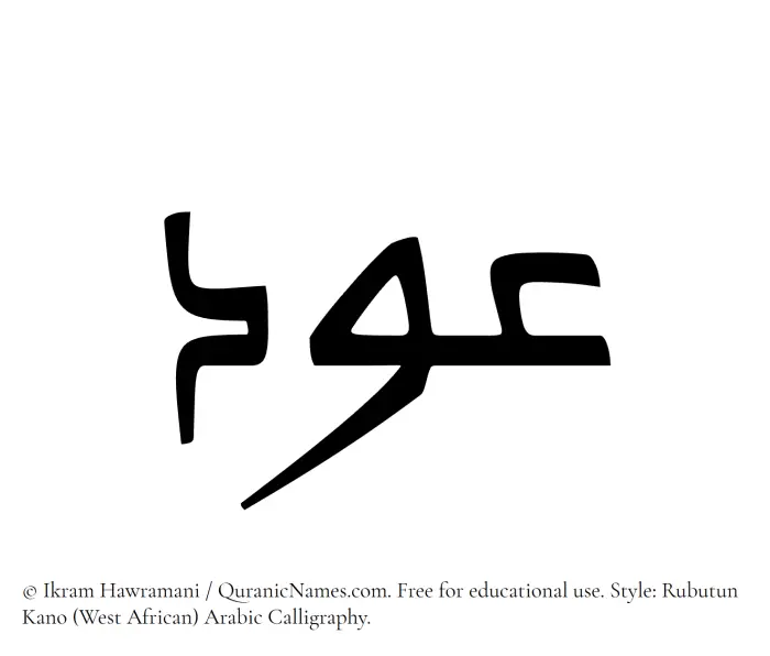 The Muslim name Awd written in Rubutun Kano calligraphic script