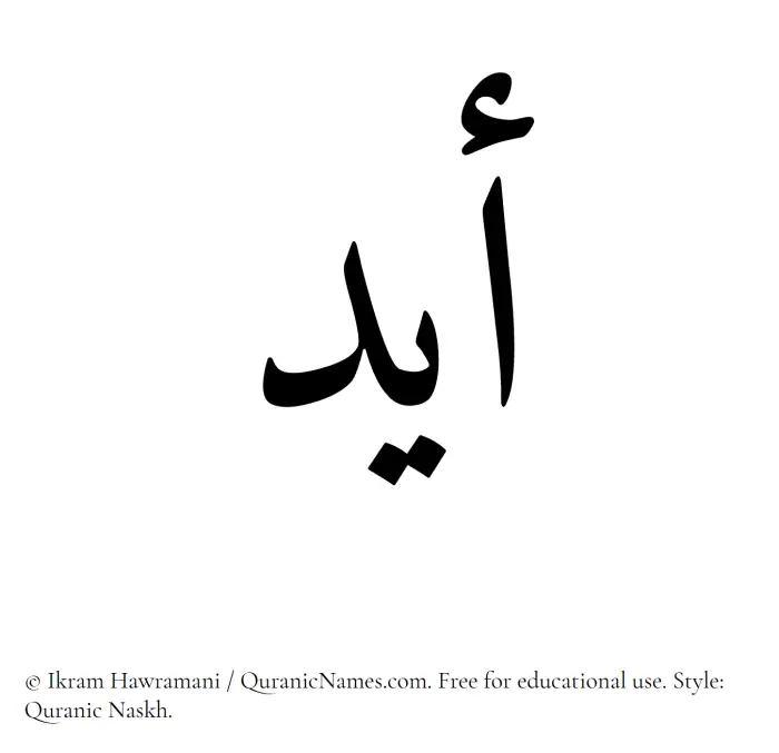 The Muslim name Aydin written in Quranic naskh script