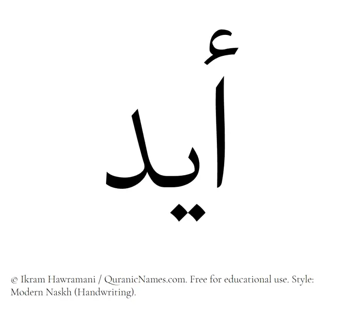 The Muslim name Aydin written in naskh script