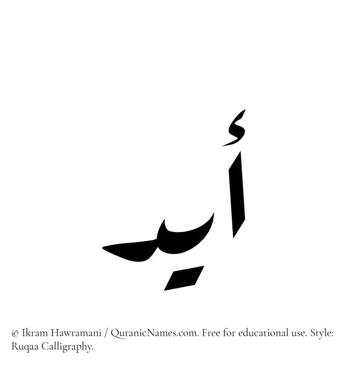 The Muslim name Aydin written in Ruqaa calligraphic script