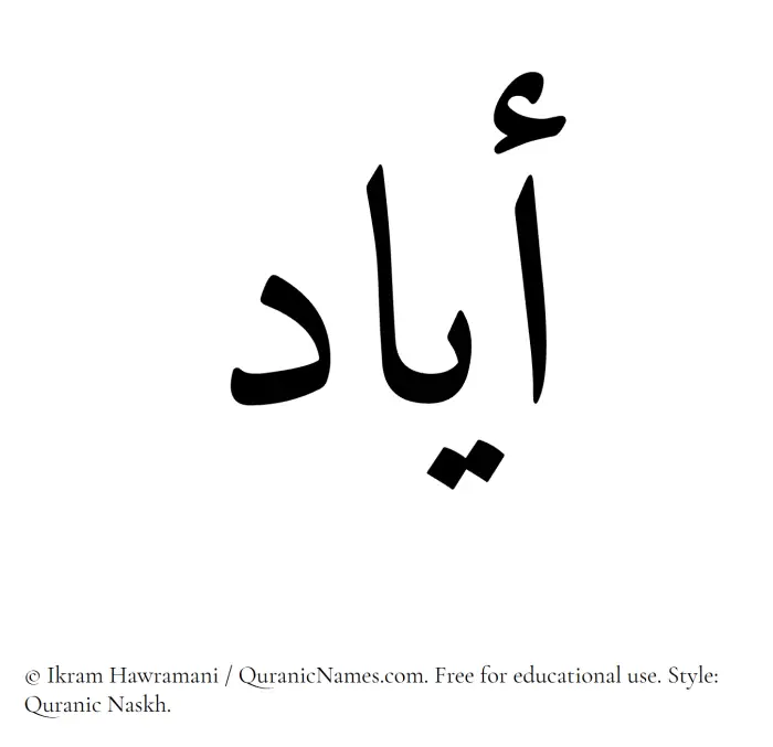 The Muslim name Ayyad written in Quranic naskh script