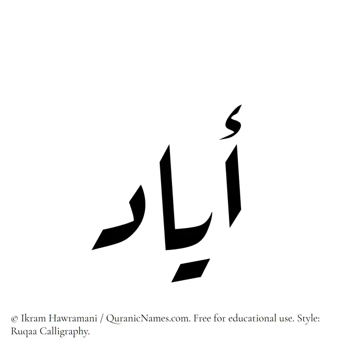 The Muslim name Ayyad written in Ruqaa calligraphic script