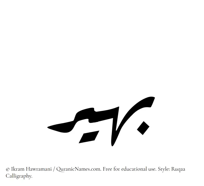 The Muslim name Baheer written in Ruqaa calligraphic script