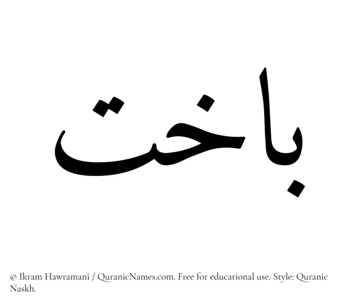 The Muslim name Bakhit written in Quranic naskh script