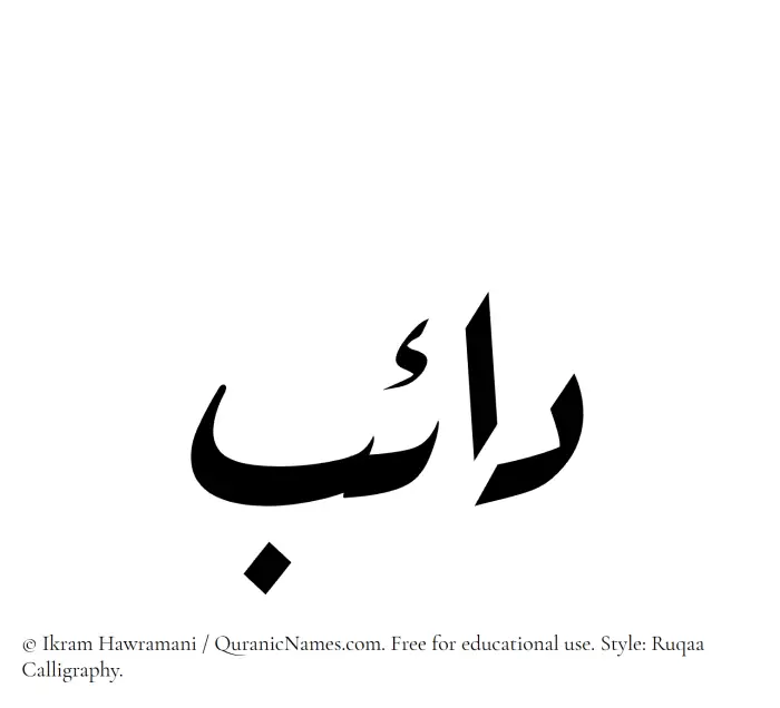 The Muslim name Daeb written in Ruqaa calligraphic script