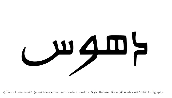 The Muslim name Dahus written in Rubutun Kano calligraphic script