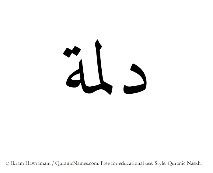 The Muslim name Dalmah written in Quranic naskh script