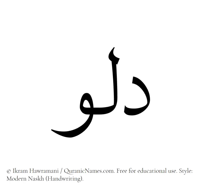 The Muslim name Dalu written in naskh script