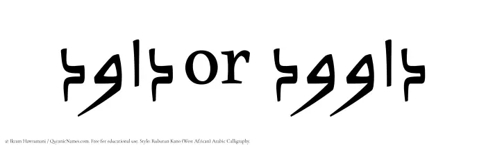 The Muslim name Dawood written in Rubutun Kano calligraphic script
