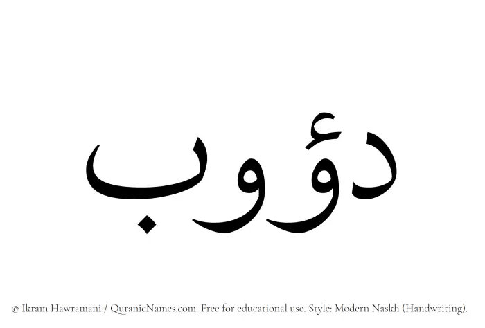 The Muslim name Dawub written in naskh script