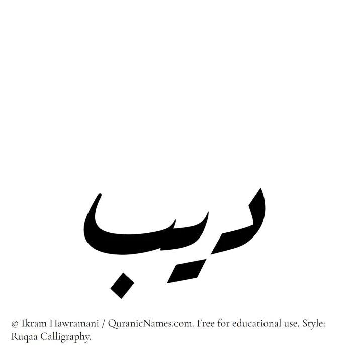 The Muslim name Deeb written in Ruqaa calligraphic script