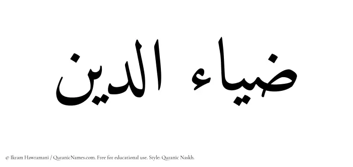 The Muslim name Diaudin written in Quranic naskh script