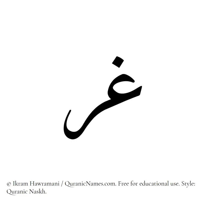 The Muslim name Ghur written in Quranic naskh script