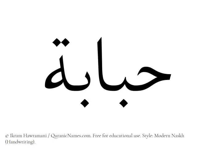 The Muslim name Hababah written in naskh script