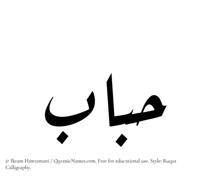 The Muslim name Habbab written in Ruqaa calligraphic script