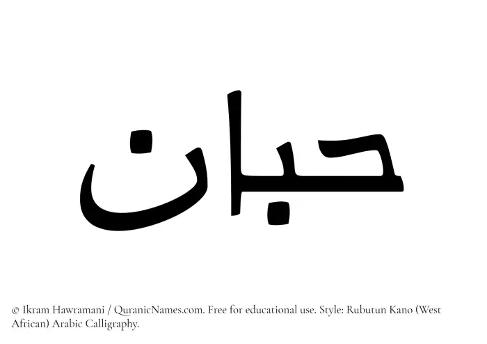 The Muslim name Habban written in Rubutun Kano calligraphic script