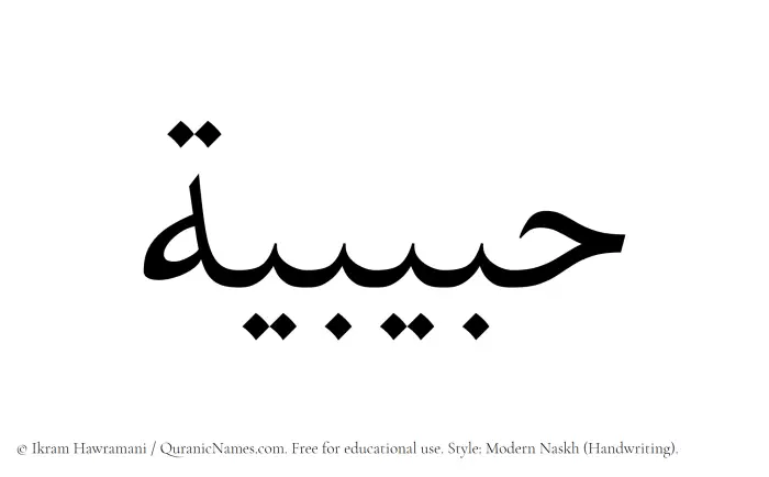 The Muslim name Habibiyyah written in naskh script