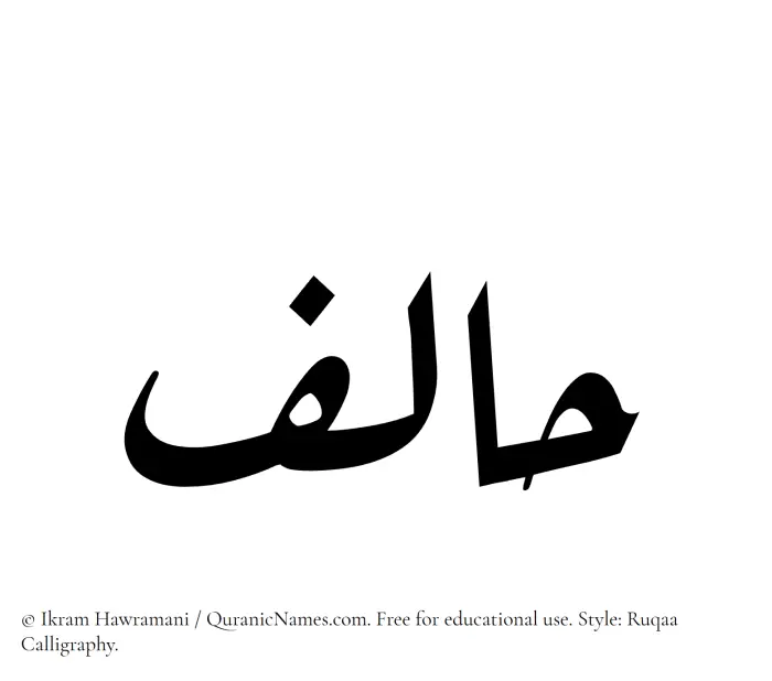 The Muslim name Halif written in Ruqaa calligraphic script