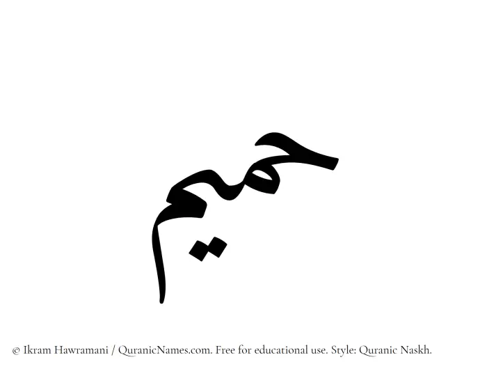 The Muslim name Hamim written in Quranic naskh script