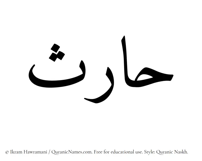 The Muslim name Haris written in Quranic naskh script