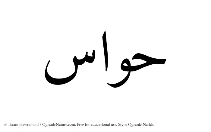 The Muslim name Hawas written in Quranic naskh script
