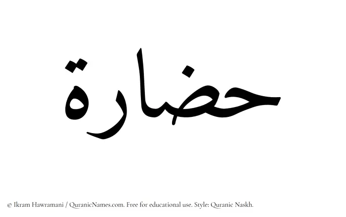 The Muslim name Hazarah written in Quranic naskh script