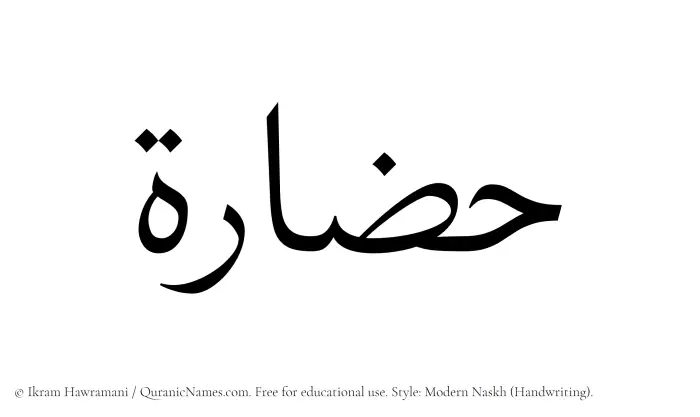 The Muslim name Hazarah written in naskh script