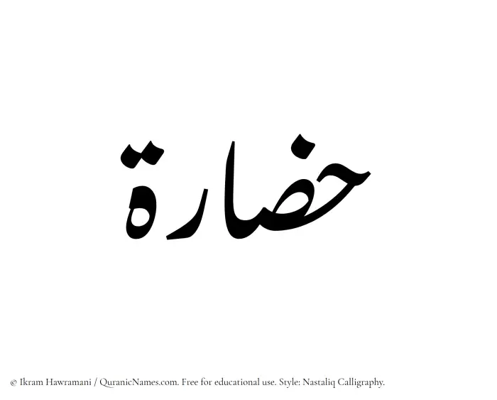 The Muslim name word Hazarah written in Nastaliq calligraphic script