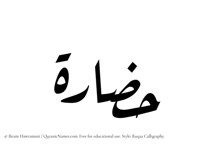 The Muslim name Hazarah written in Ruqaa calligraphic script