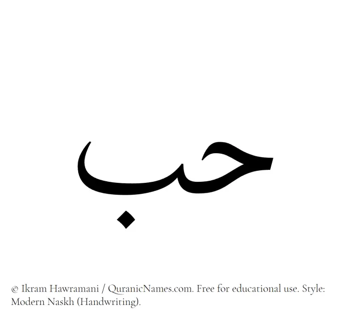 The Muslim name Hobb written in naskh script