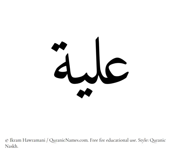 The Muslim name Iliya written in Quranic naskh script