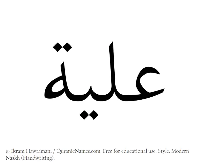 The Muslim name Iliya written in naskh script