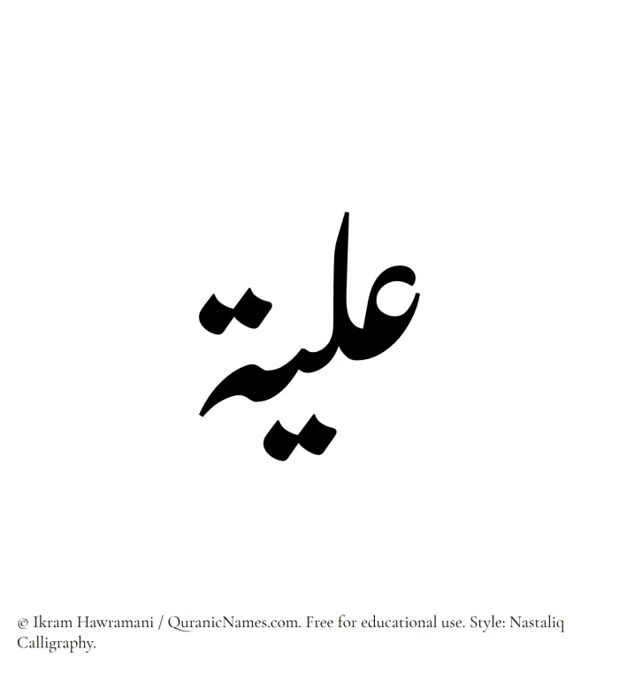 The Muslim name word Iliya written in Nastaliq calligraphic script