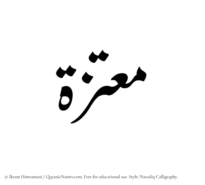 The Muslim name word Moutazah written in Nastaliq calligraphic script