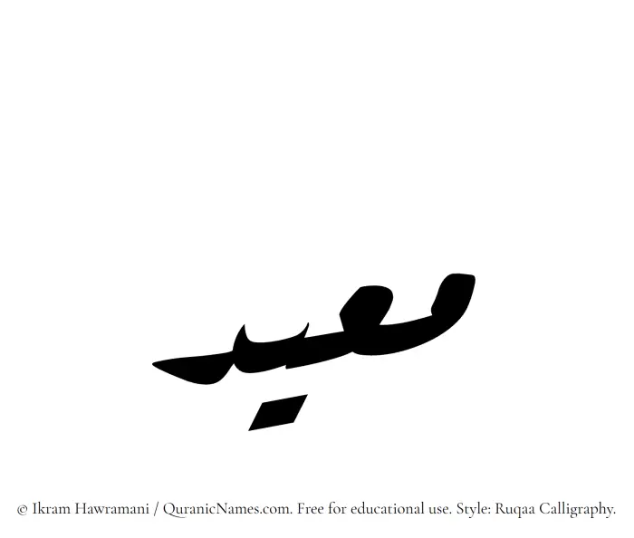 The Muslim name Muayyid written in Ruqaa calligraphic script