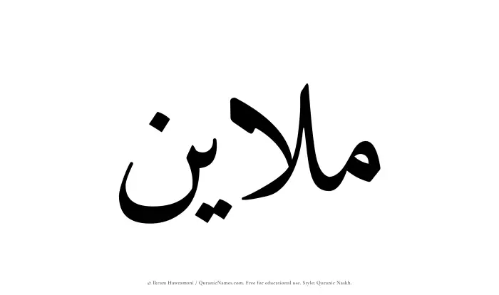 The Muslim name Mulayin written in Quranic naskh script