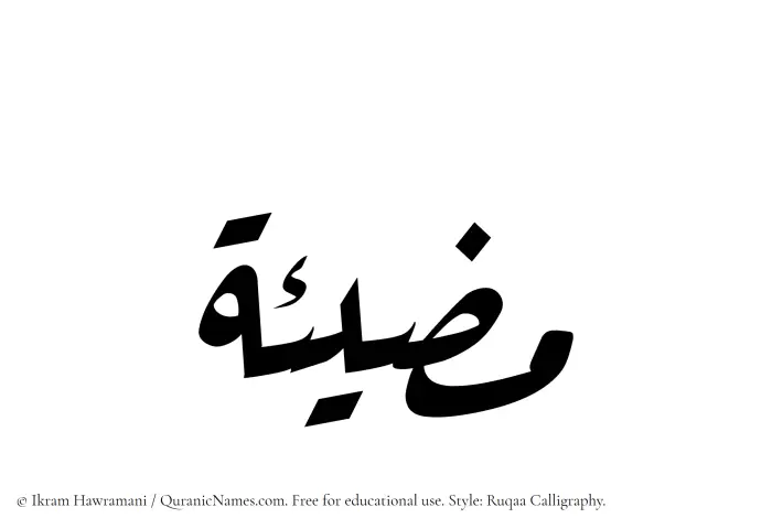 The Muslim name Muzeeah written in Ruqaa calligraphic script