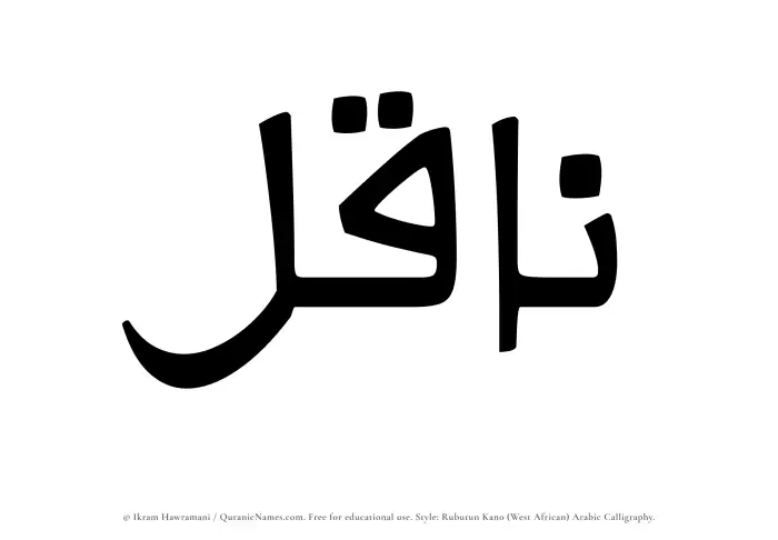 The Muslim name Naqil written in Rubutun Kano calligraphic script