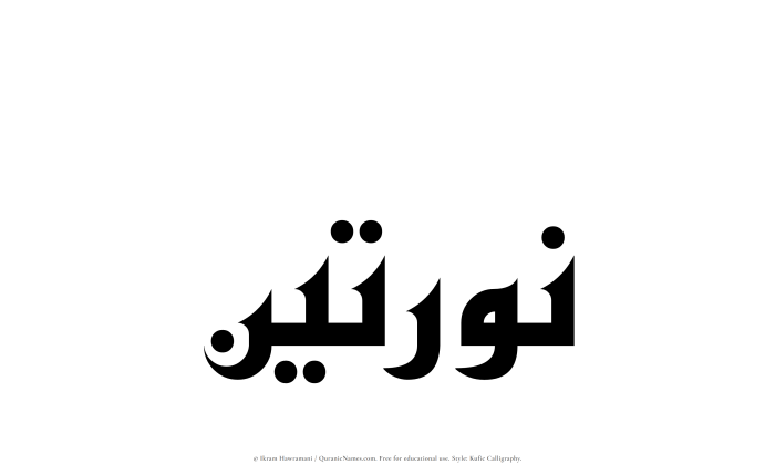 The Muslim name Naratain written in Kufi/Kufic calligraphic script