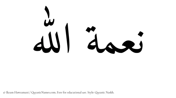 The Muslim name Nimatullah written in Quranic naskh script