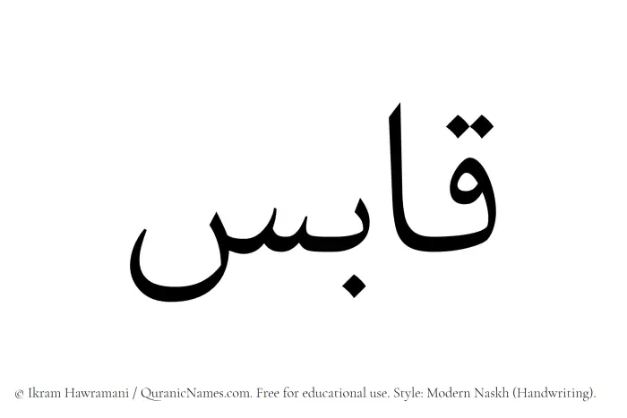 The Muslim name Qabis written in naskh script