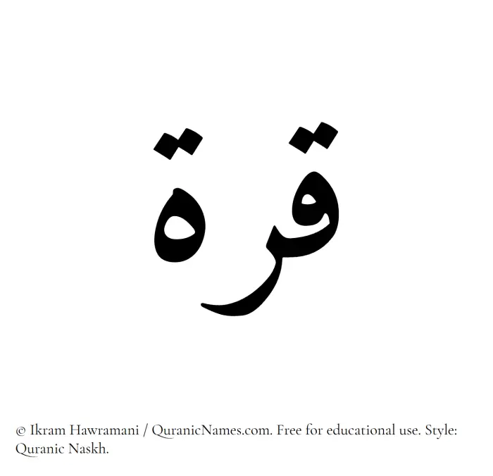 The Muslim name Qurrah written in Quranic naskh script